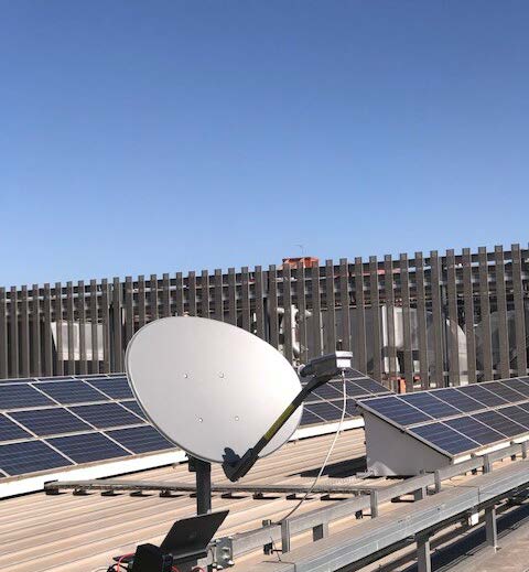 Antenas instaladas en emplazamiento industrial